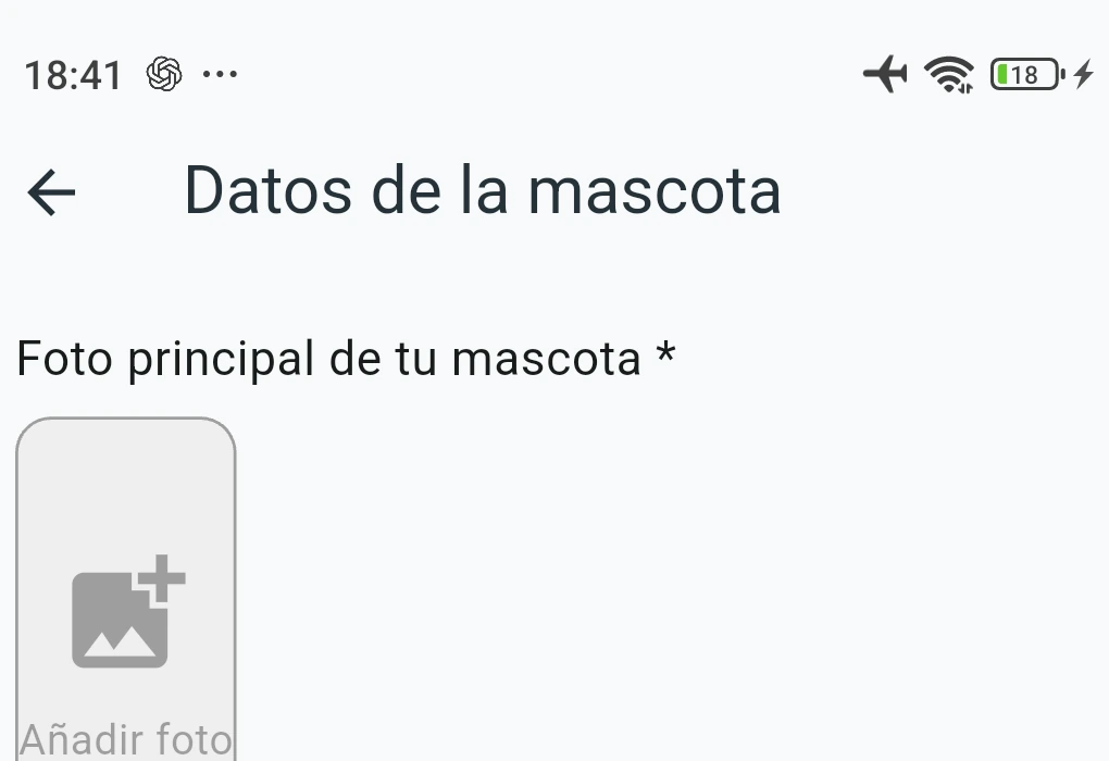 Recorte real del inicio de una alerta de mascota