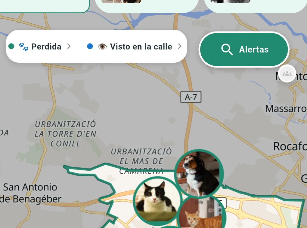 Recorte real del mapa de alertas de Mapotas